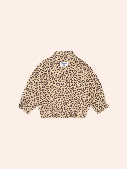 Blouson en jean imprimé léopard Very Cherry | Animal | Huxbaby