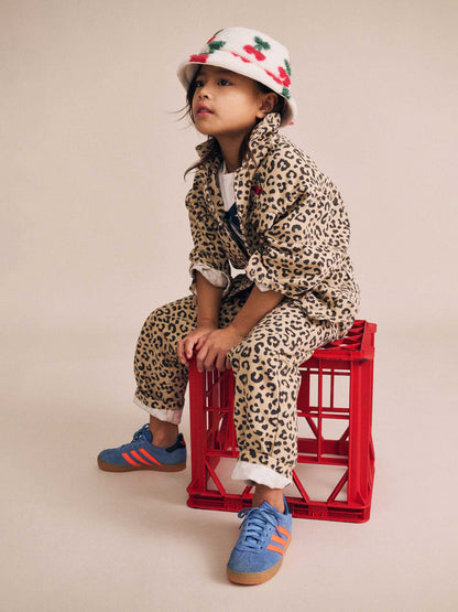 Blouson en jean imprimé léopard Very Cherry | Animal | Huxbaby