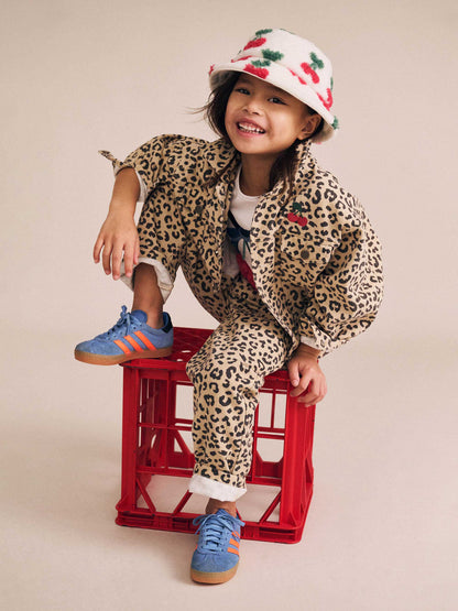 Blouson en jean imprimé léopard Very Cherry | Animal | Huxbaby