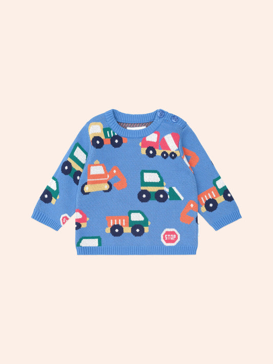 Pull motif chantier | Bleu marine | Huxbaby
