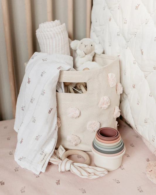 Panier Pom Pom - Petit - Rose clair | Pehr