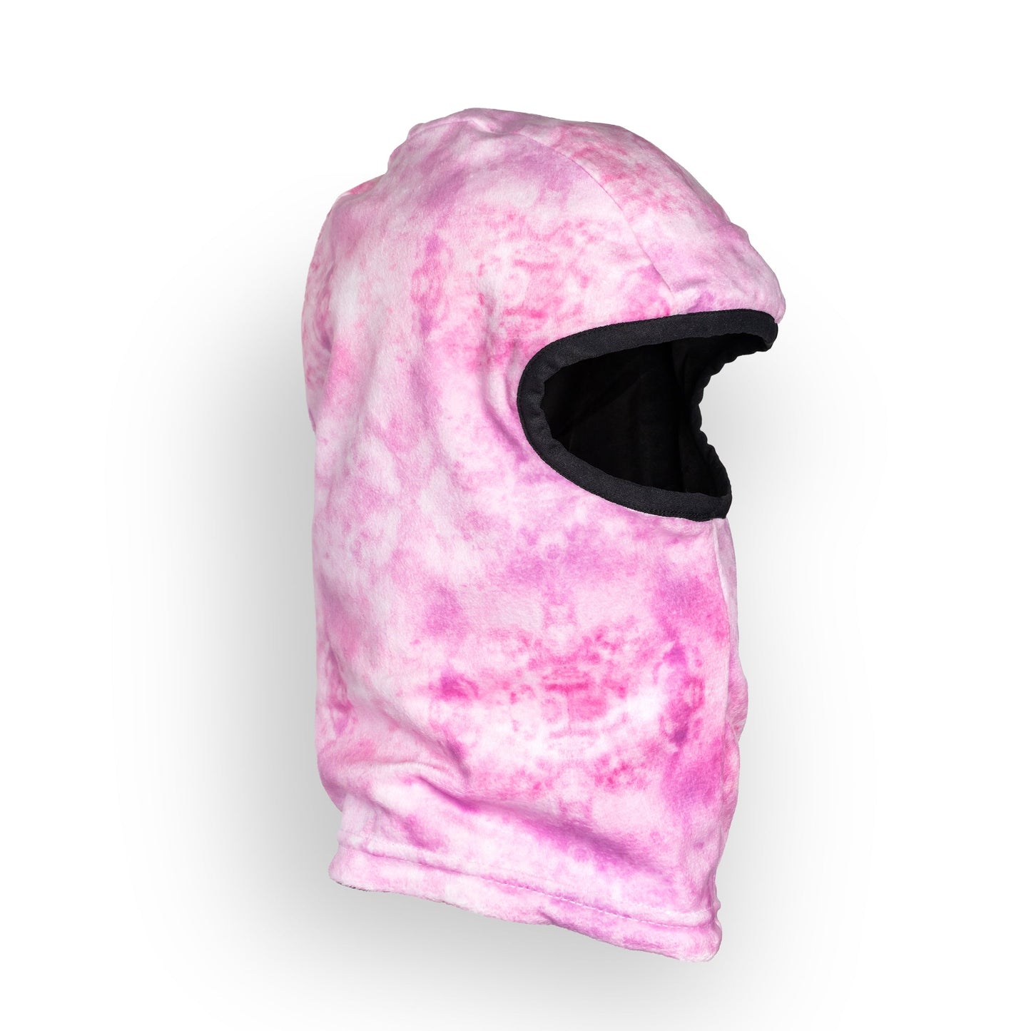 Cagoule réversible micropolaire noire cœur pivoine rose