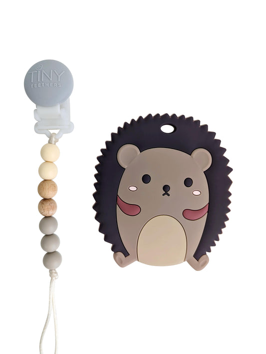 Anneau de dentition hérisson avec attache – silicone