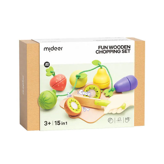 Wooden Food Chopping Set - Delicious Fruit and Vegetable