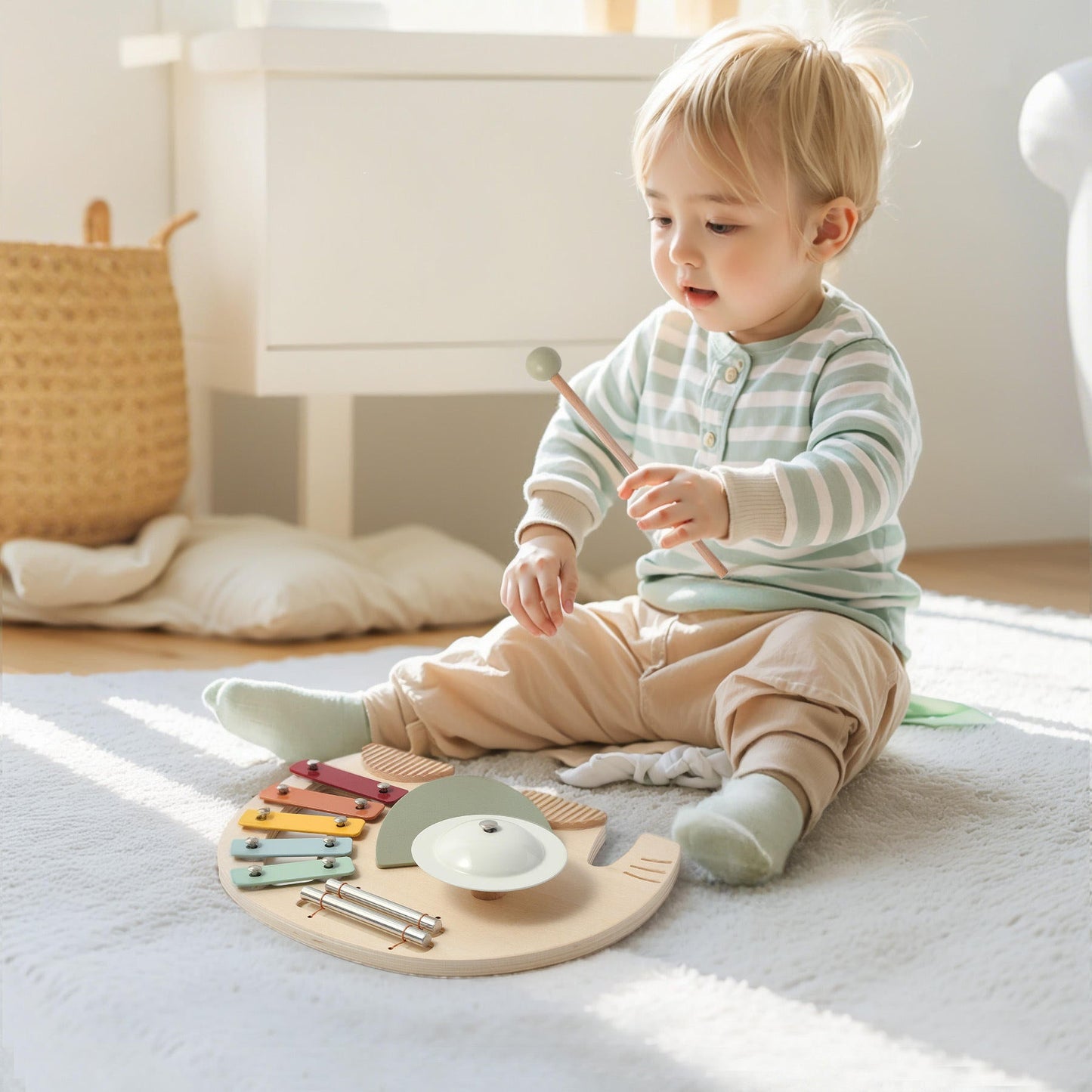 Tableau d'activités musicales Éléphant – Jouet musical 5 en 1