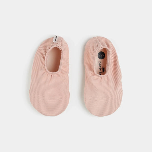 Chaussons de bain côtelés Rose Quartz | Petit Lem