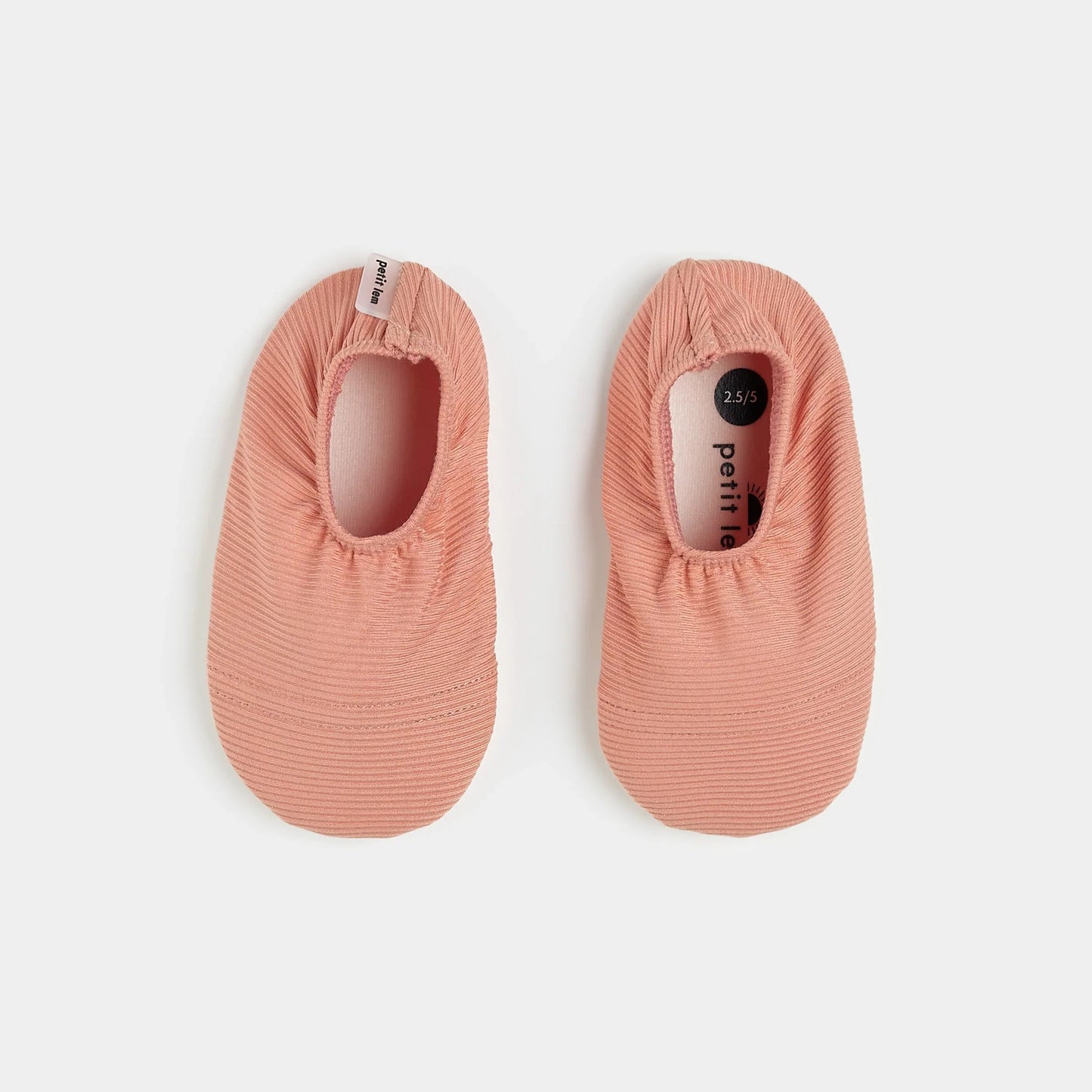 Chaussons de bain côtelés corail flamboyant | Petit Lem
