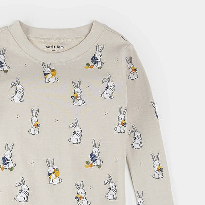 Pyjama crème imprimé chasse aux œufs | Petit Lem