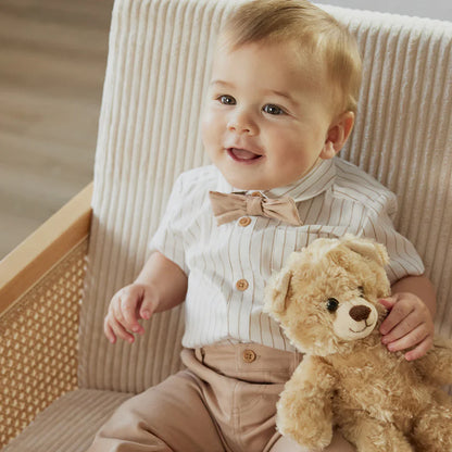 Ensemble 3 pièces popeline rayé chemise et pantalon | Petit Lem