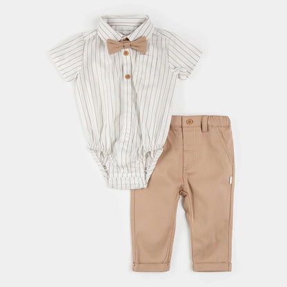 Ensemble 3 pièces popeline rayé chemise et pantalon | Petit Lem