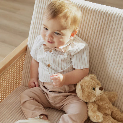 Ensemble 3 pièces popeline rayé chemise et pantalon | Petit Lem