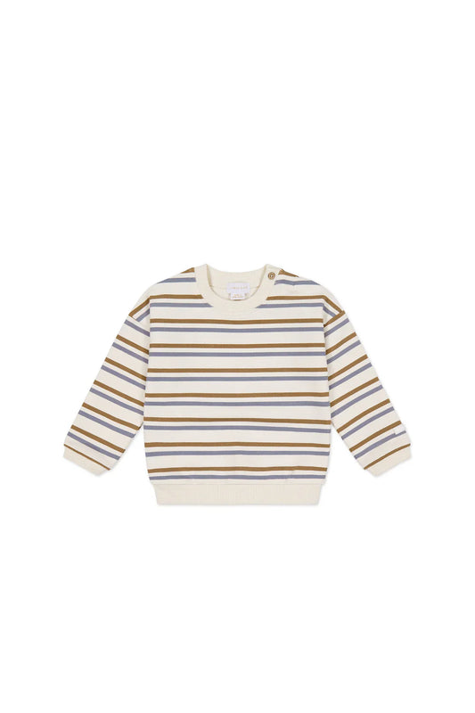 Organic Cotton Damien Sweatshirt | Hudson Stripe Tiger | Jamie Kay