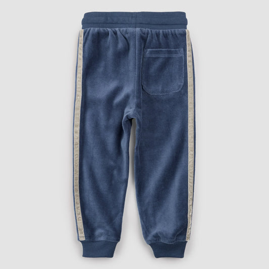 Joggers Rétro Rayés | Velours Bleu | Miles the Label