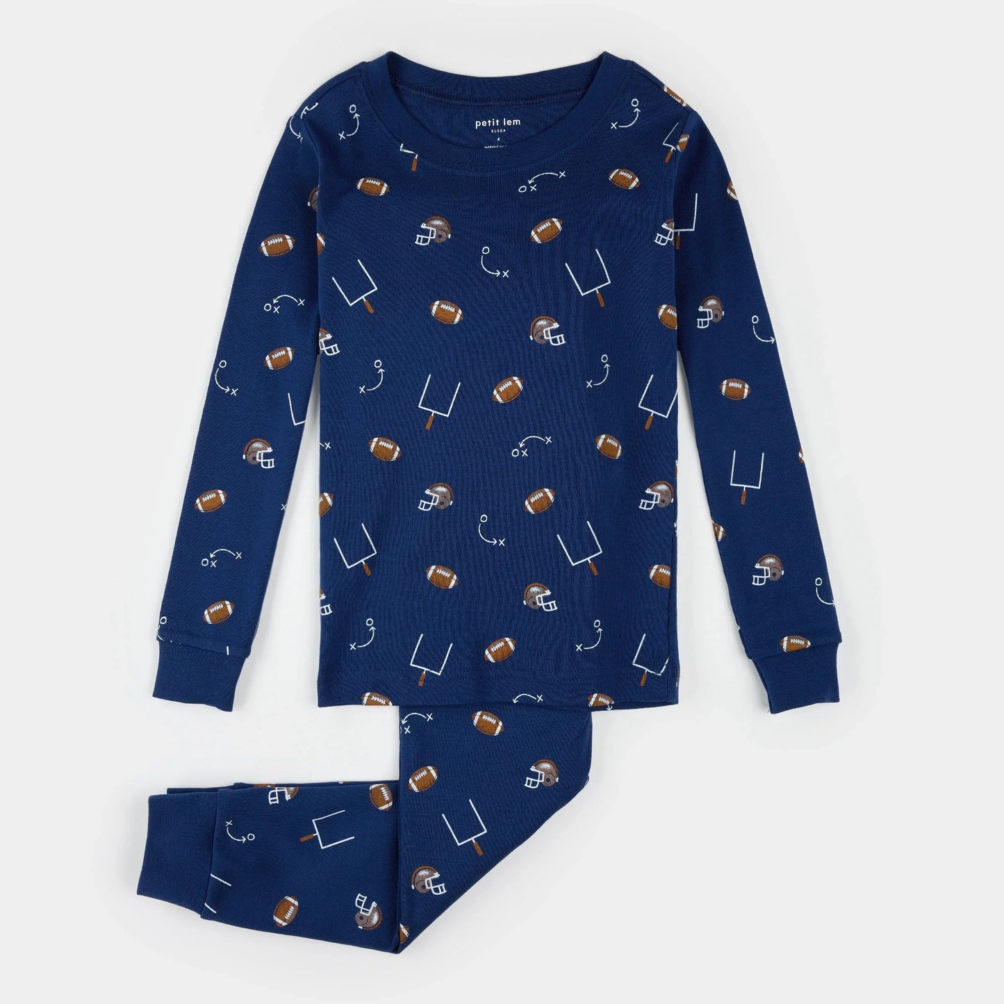 Ensemble pyjama en coton biologique Petit Lem à imprimé terrain de football | Petit Lem