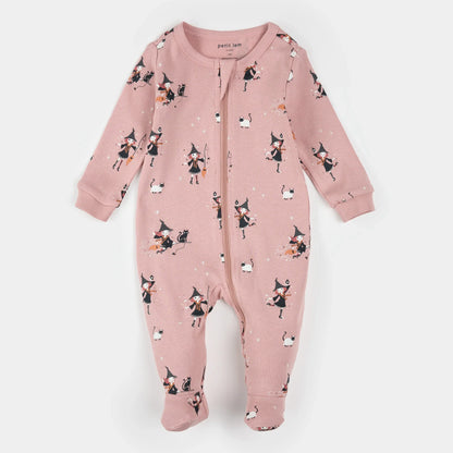 Pyjama rose avec imprimé sorcière qui brille dans le noir | Petit Lem