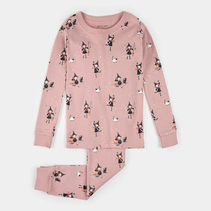 Pyjama rose imprimé sorcière phosphorescente | Petit Lem