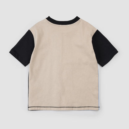 Ensemble T-shirt et short color block | Taupe | Miles The Label