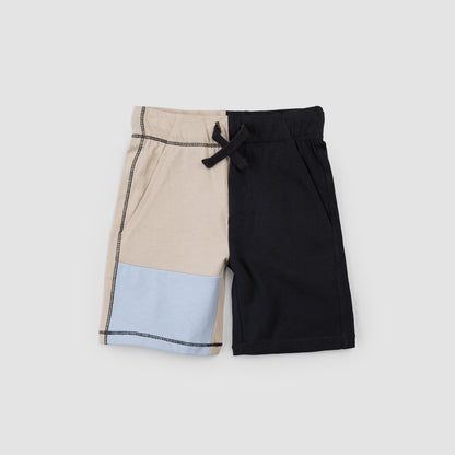 Ensemble T-shirt et short color block | Taupe | Miles The Label
