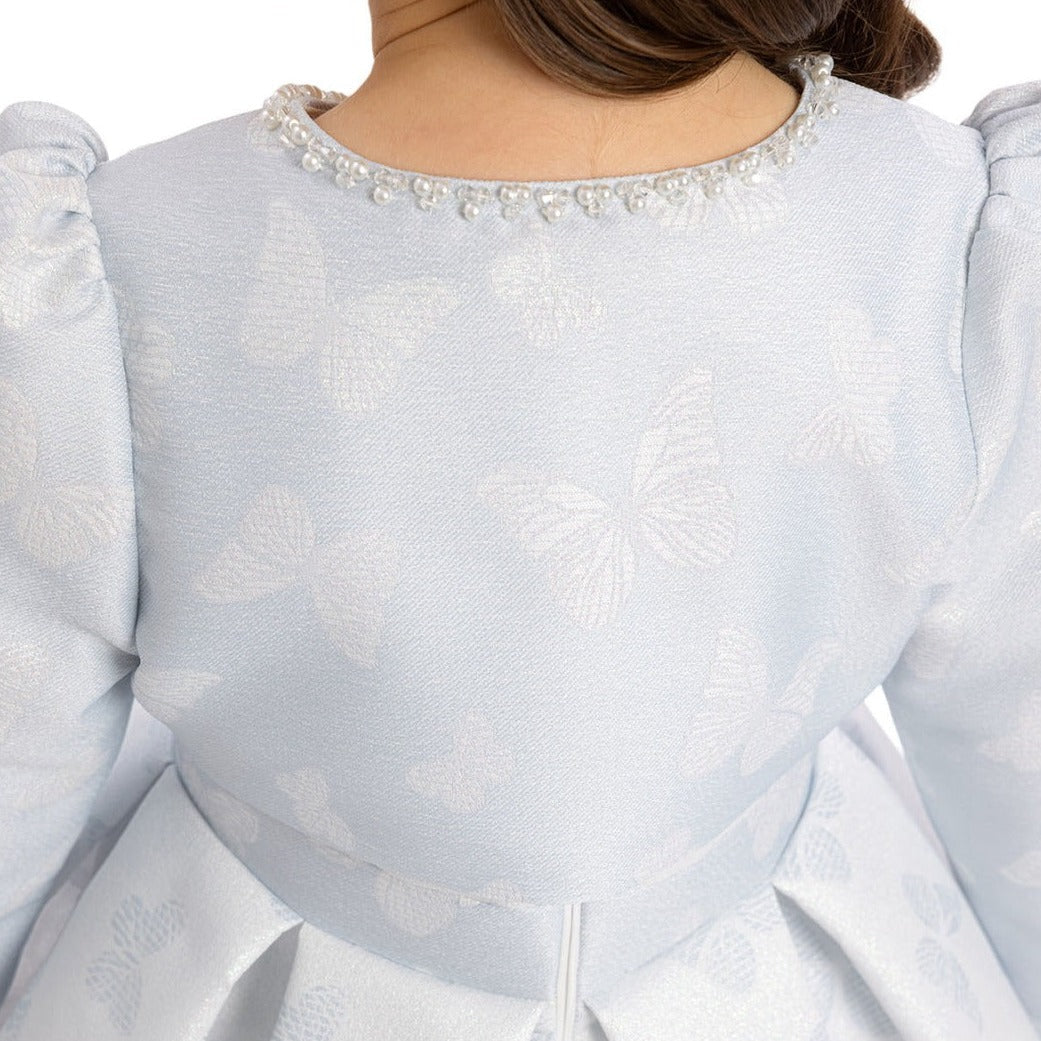 Robe de princesse bleu layette
