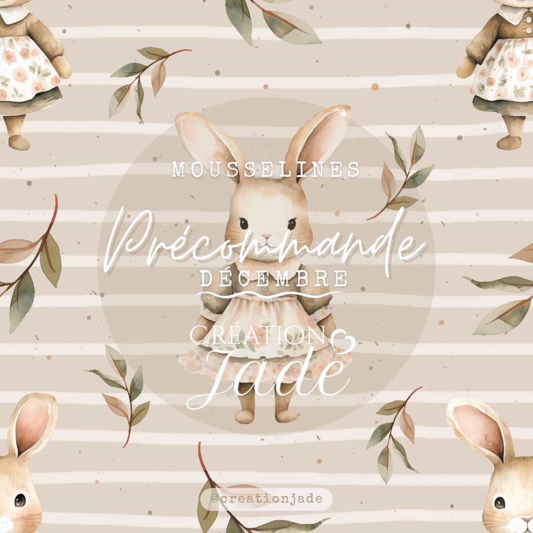 Mousseline Création Jade - bambou et coton - Madame Lapin