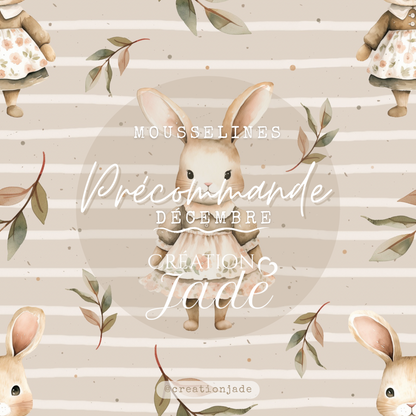 Mousseline Création Jade - bambou et coton - Madame Lapin
