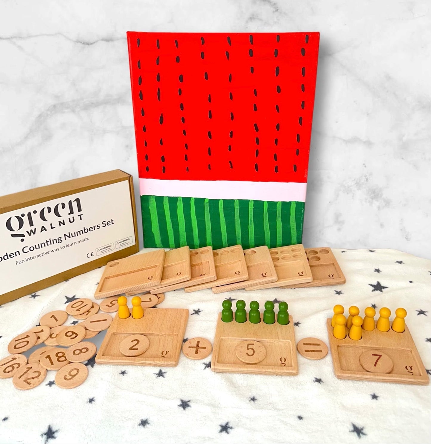 Jeu de comptage mathématique en bois | Jeu de maths des dix cadres | Puzzle mathématique