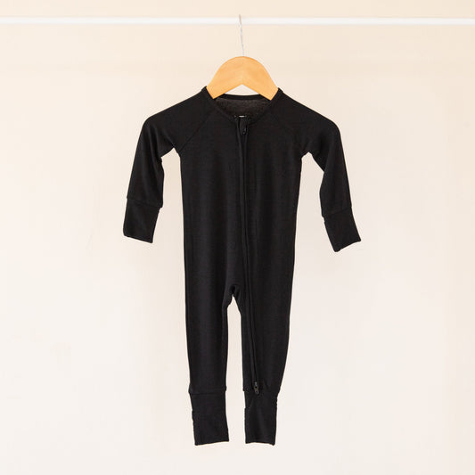 Onyx Bamboo Convertible Zippered Romper