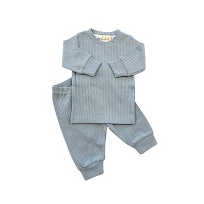 Ensemble deux pièces en coton biologique pour bébé, bleu Harbour | ba.be.O Canada
