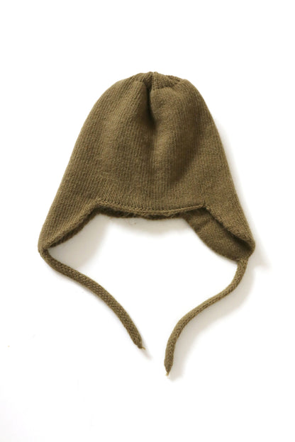 Ensemble bonnet à pompon et moufles en laine Pine
