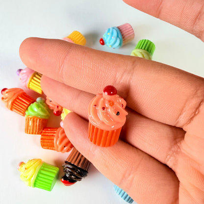 Colorful Mini Cupcake Charms Mix for DIY Crafts