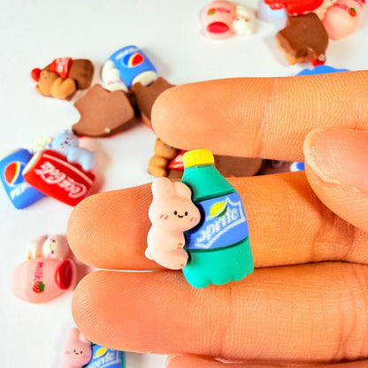Flat Cute Animal & Soda Charms for DIY Crafts