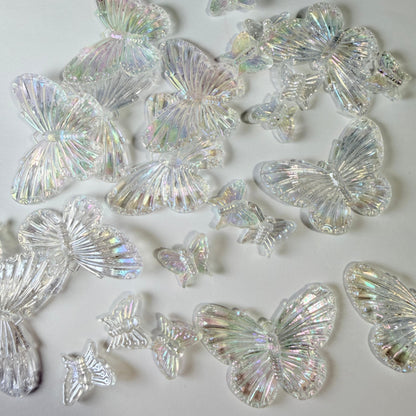 Breloques papillons transparents pour bricolage