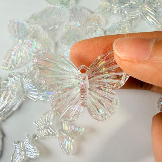 Breloques papillons transparents pour bricolage