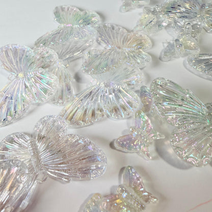 Breloques papillons transparents pour bricolage