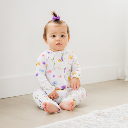 Barboteuse zippée en bambou Wildflower