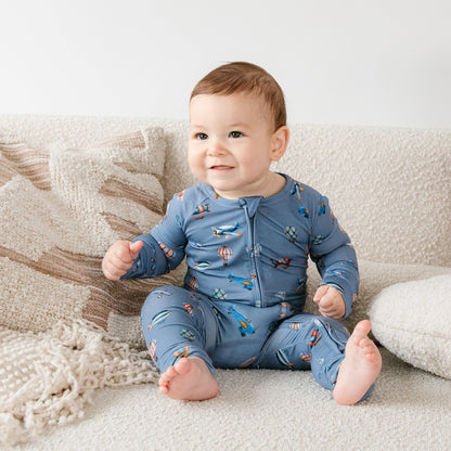 Vintage Voyager Bamboo Zippered Romper