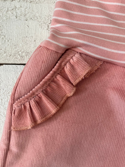 Pantalon évolutif en velours côtelé rose