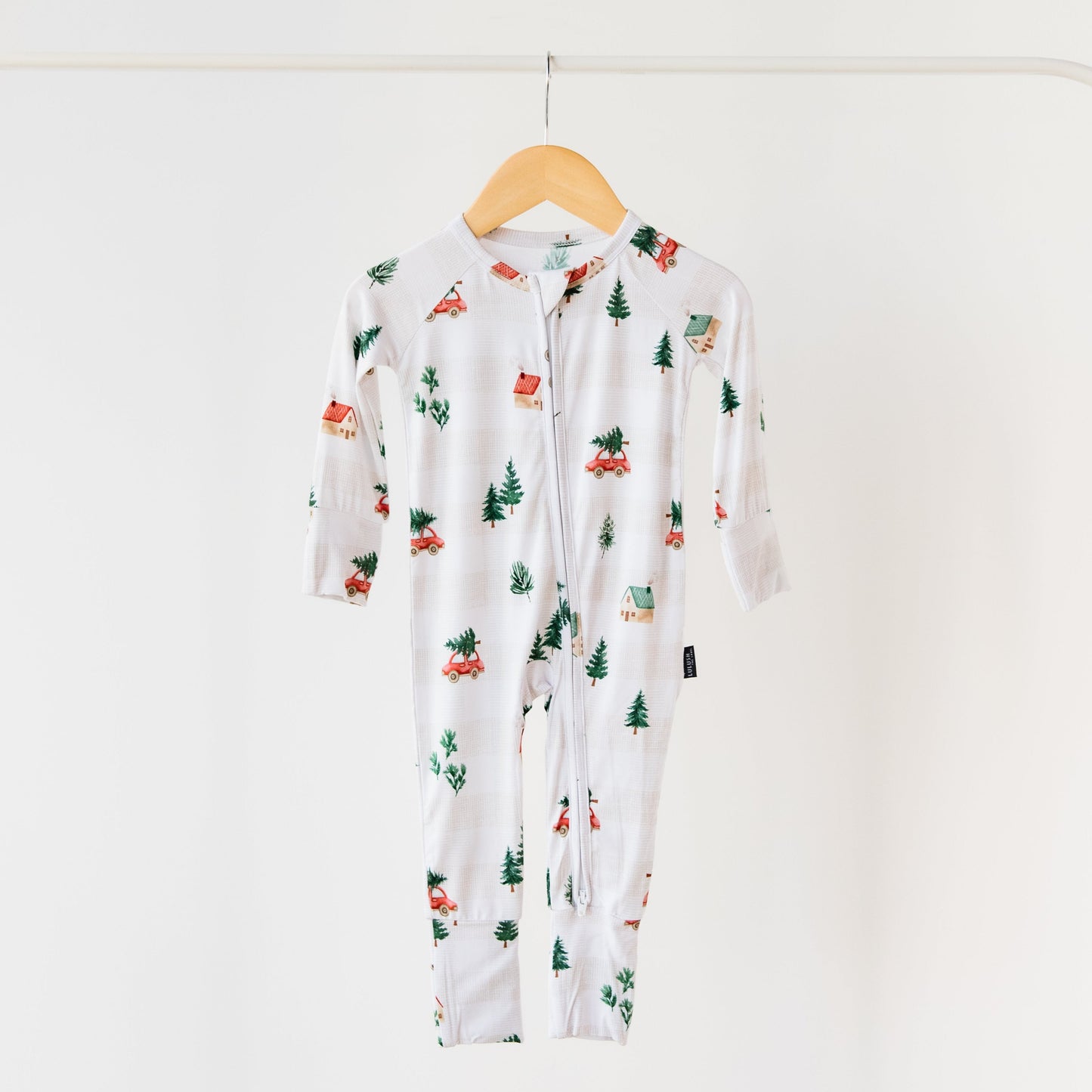 Winter Cottage Bamboo Zippered Romper