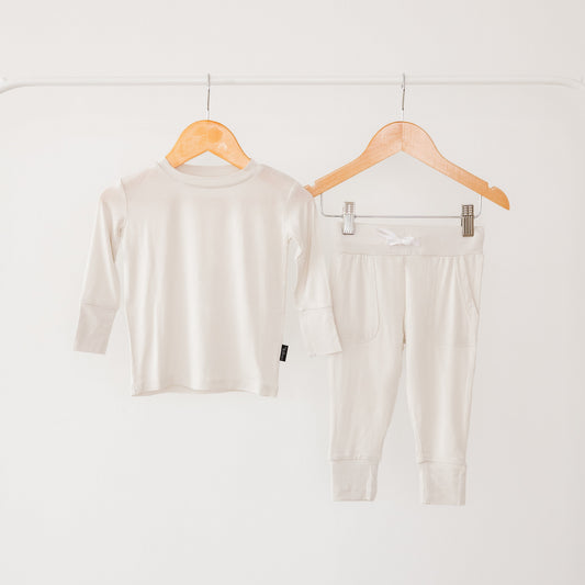 Cloud Grey Bamboo 2-Piece Long Sleeve Jogger Set