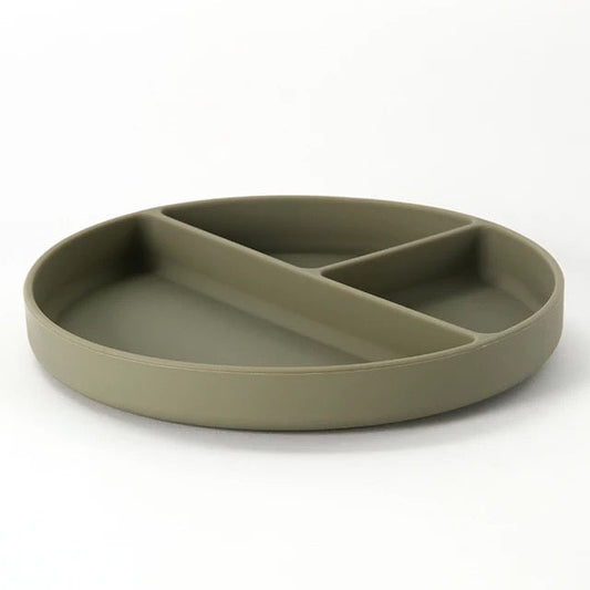 Silicone Suction Plate With Spoon/Fork Set- Green