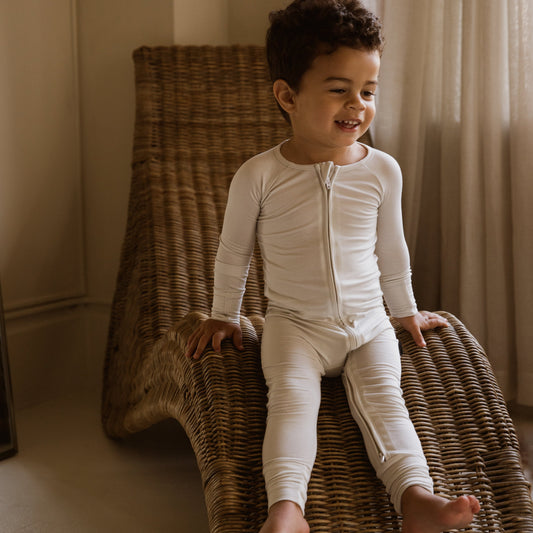 Cloud Grey Bamboo Convertible Zippered Romper