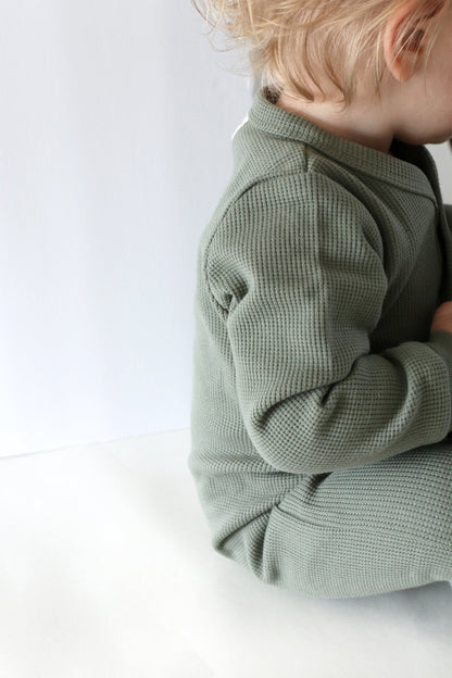 Pyjama Gaufre en Coton Bio - Écume de Mer