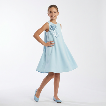 Roseleaf Elegance — Robe évasée à fleur