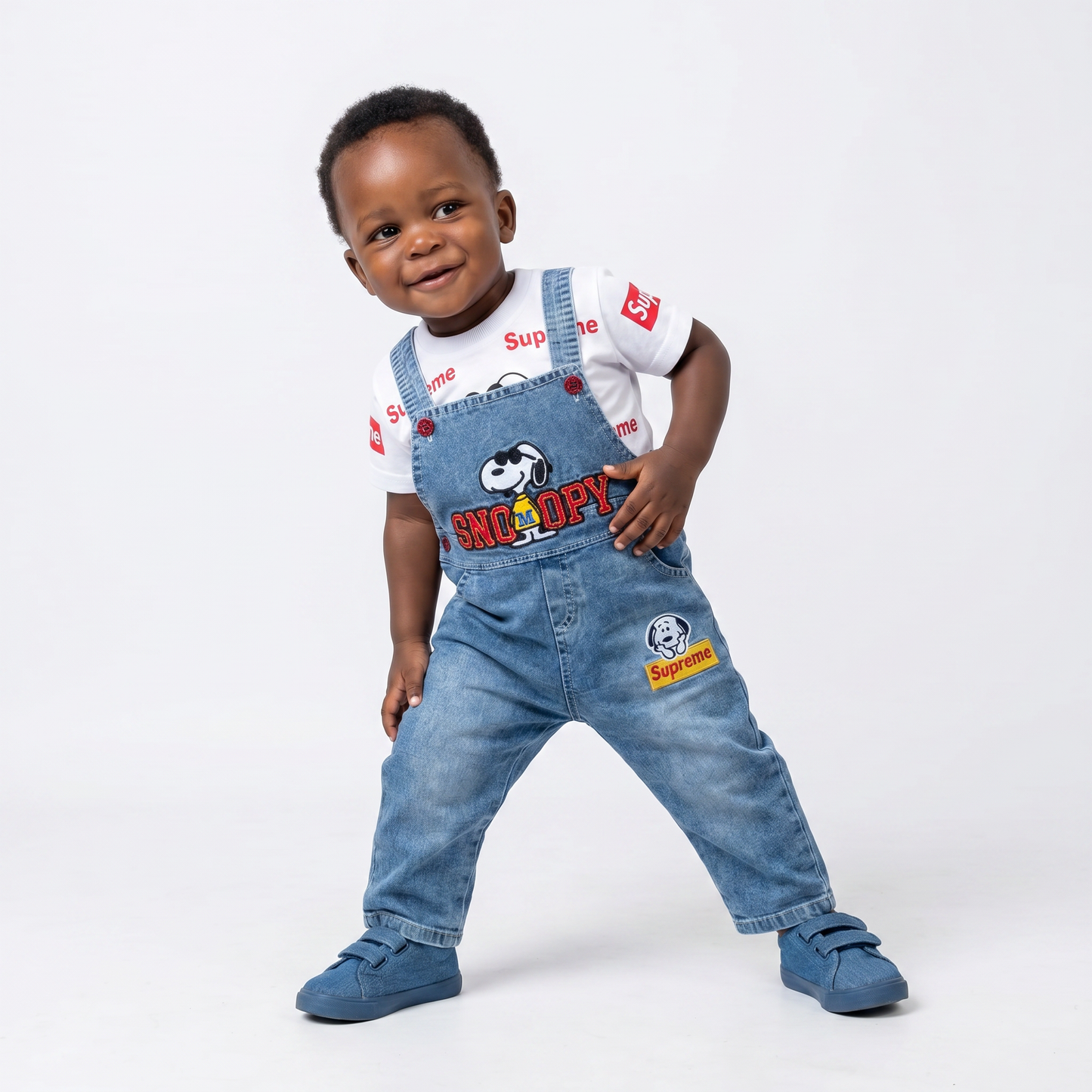 Série Denim – Ensemble Bébé Mini Chiot