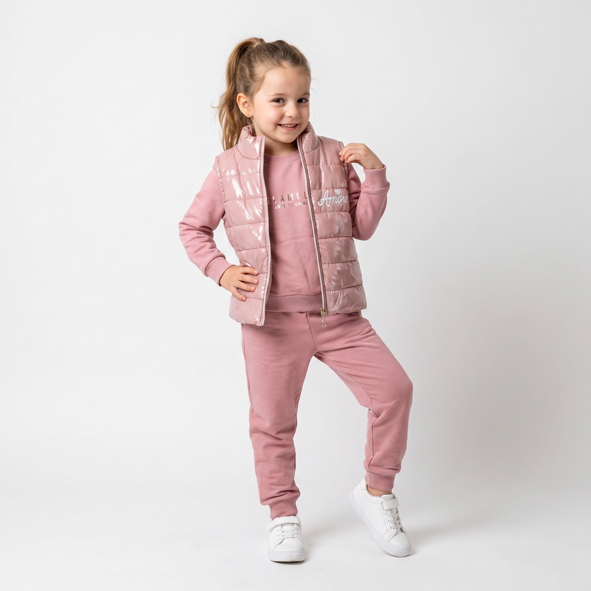 Amore Puffer Vest Set