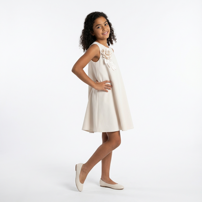 Roseleaf Elegance — Robe évasée à fleur