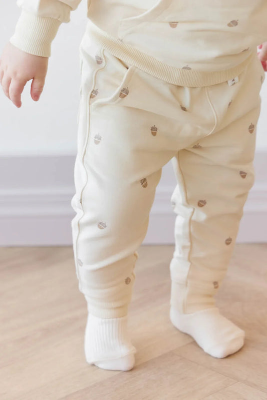 Pantalon de survêtement Jalen en coton biologique - Acorns Whitecap Gray | Jamie Kay