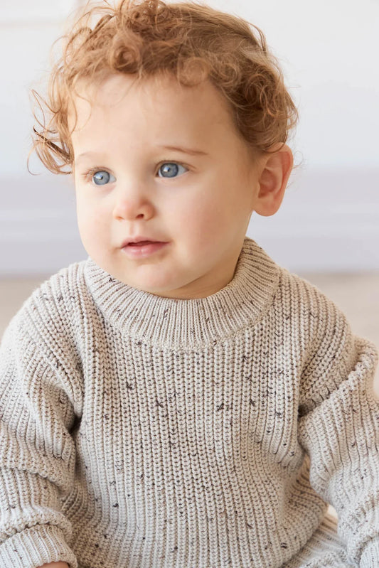 Chandail Leon - Baume à l'avoine moucheté loup | Jamie Kay