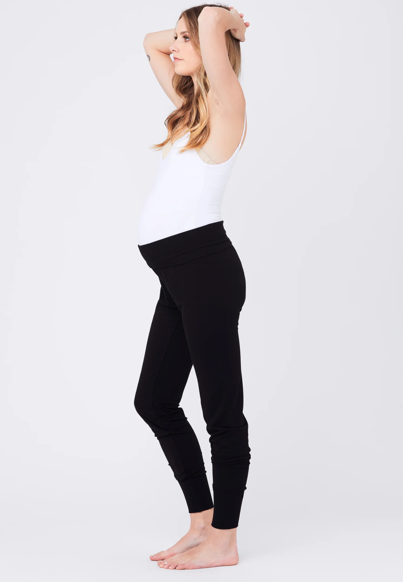 Rib-Knit Maternity Jersey Lounge Pants