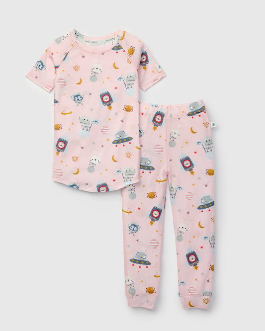 Short Sleeve Long Pants Summer Pajama Set TENCEL™ - Astro Explorers